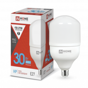 Лампа сд LED-HP-PRO 30Вт 230В Е27 6500К 2850Лм IN HOME