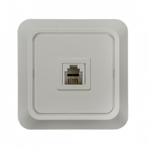 Розетка телефонная BOLLETO белая накладная 7034 IN HOME
