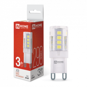 Лампа сд LED-JCD 3Вт 230В G9 4000К 290Лм IN HOME