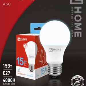 Лампа сд LED-A60-VC 15Вт 230В Е27 6500К 1430Лм IN HOME