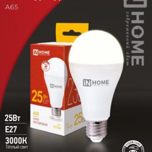 Лампа сд LED-A65-VC 25Вт 230В Е27 3000К 2380Лм IN HOME