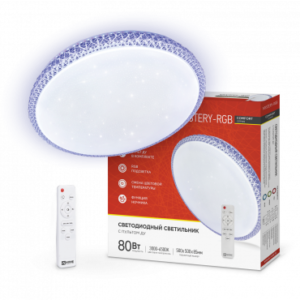 Светильник сд COMFORT MYSTERY-RGB 80Вт 230В 3000-6500K 6000Лм 500x80мм с пультом ДУ IN HOME