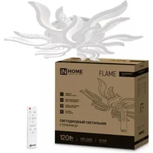 Светильник светодиодный ELEGANT FLAME 120Вт 230В 3000-6500K 8400Лм 1035х895х120мм c пультом ДУ белый