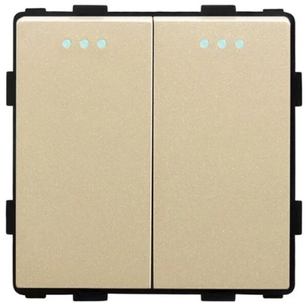 MP004-GD Золотой двойной выключатель 2g1w 250V-10A