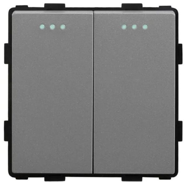MP004-Gr Серый двойной выключатель 2g1w 250V-10A