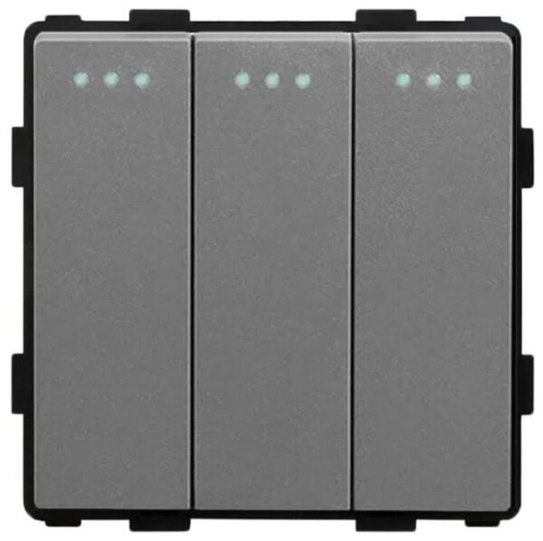 MP006-Gr Серый тройной выключатель 3g1w 250V-10A
